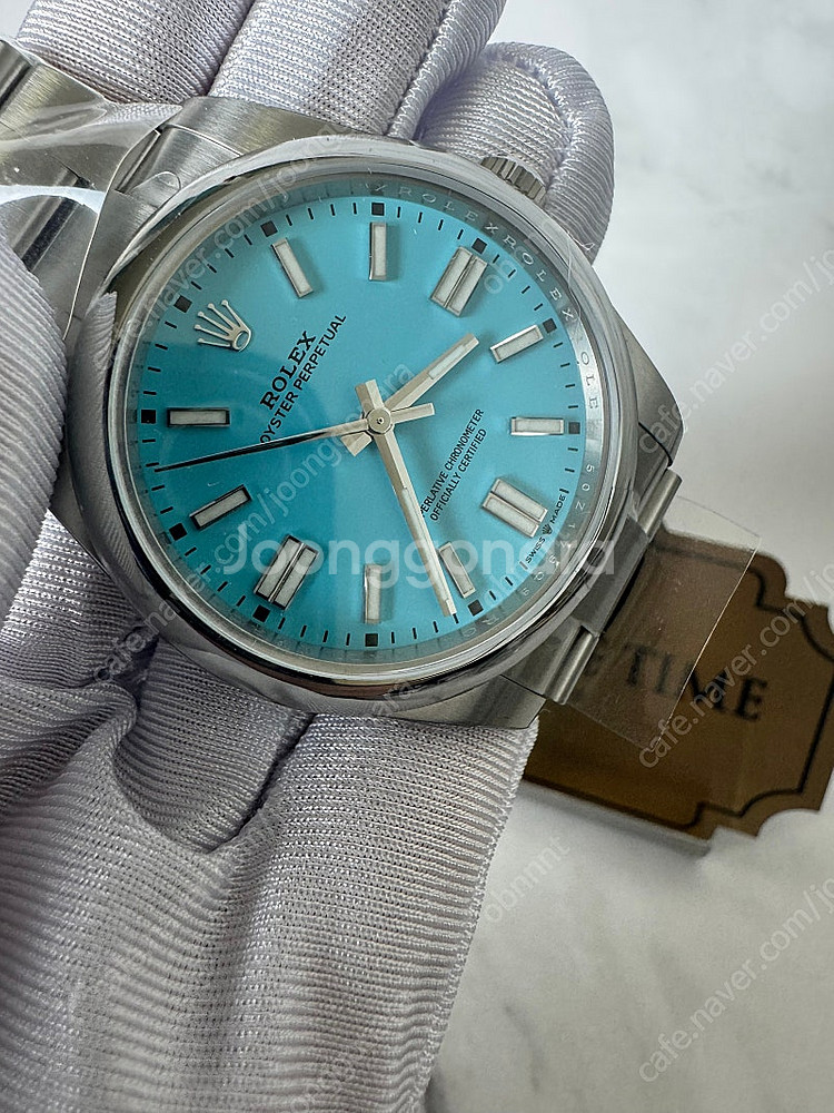 클린 롤렉스 오이스터 퍼페츄얼41 터콰이즈블루 새상품 풀구성--1